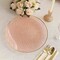 10 Blush 13 in Round Hammered Plastic CHARGER PLATES Gold Trim